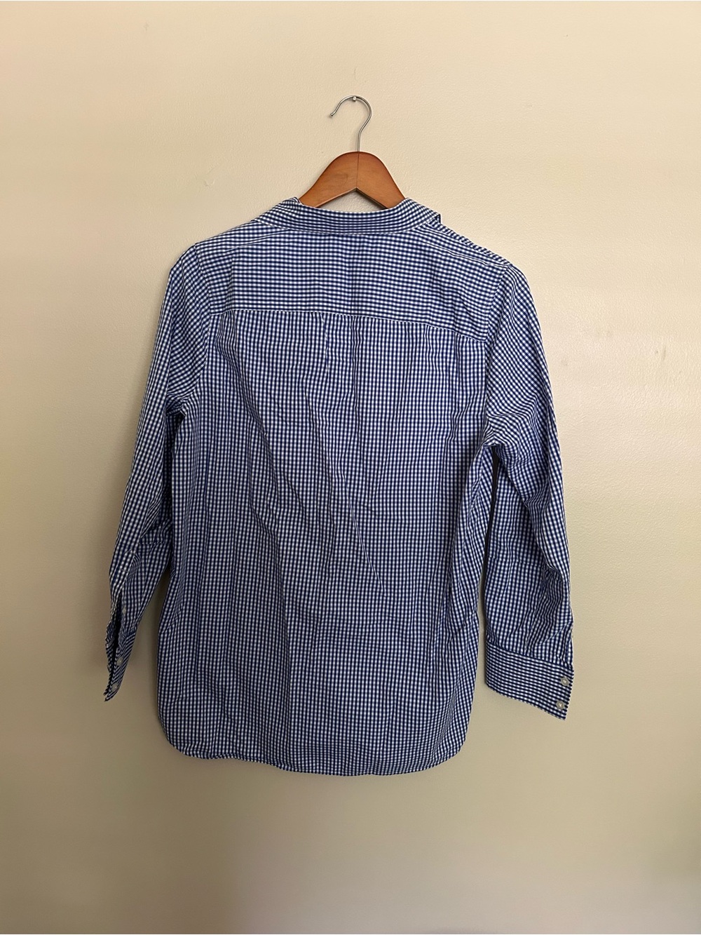 Lands' End Blue Gingham blouse - Picture 4 of 7